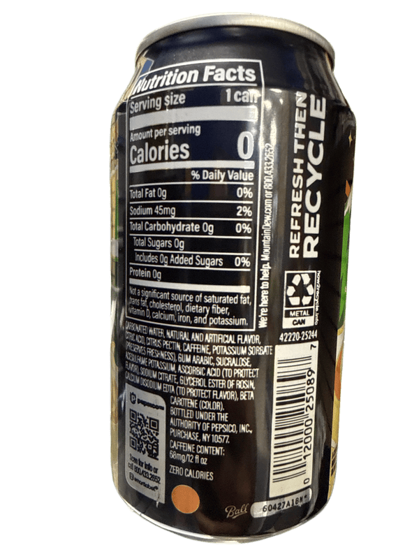 Mountain Dew Zero Sugar Dirty Cream Soda 355ML - U.S Edition