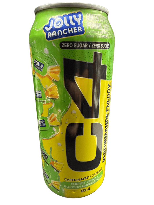 C4 Jolly Rancher Zero Sugar Green Apple Flavor 473ML - Canadian Edition
