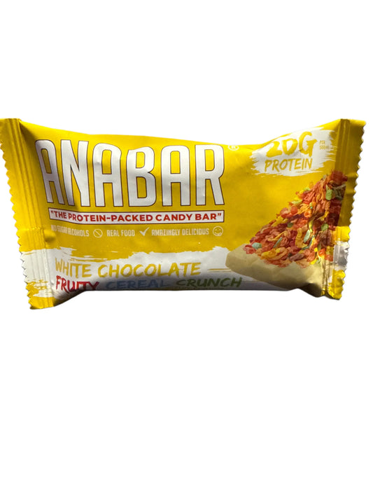 Anabar Protein Candy Bar White chocolate Fruity Cereal Crunch Flavour 65G - U.S Edition