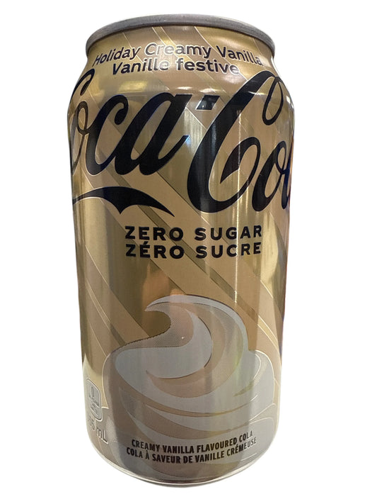 Coca Cola Holiday Christmas Zero Sugar Creamy Vanilla Can 355ML - Canadian Edition