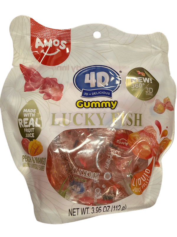 Amos 4D Lucky Fish Gummies 112G - U.S Edition Best Before 06/28/26