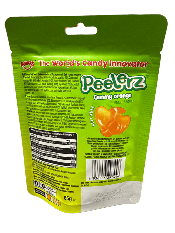 Peelerz Gummy Orange Peelable Candy 65G - German Edition