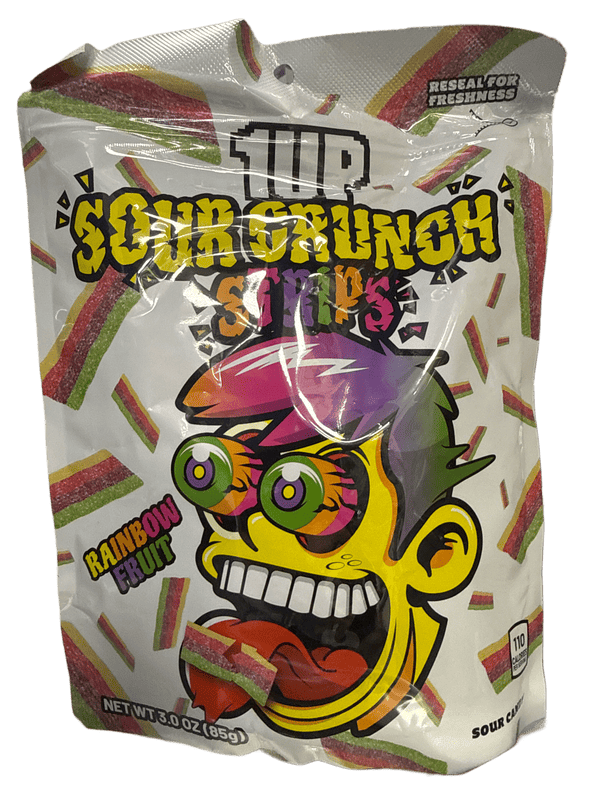 1UP Sour Crunch Rainbow Fruit Strips 85G - U.S Edition