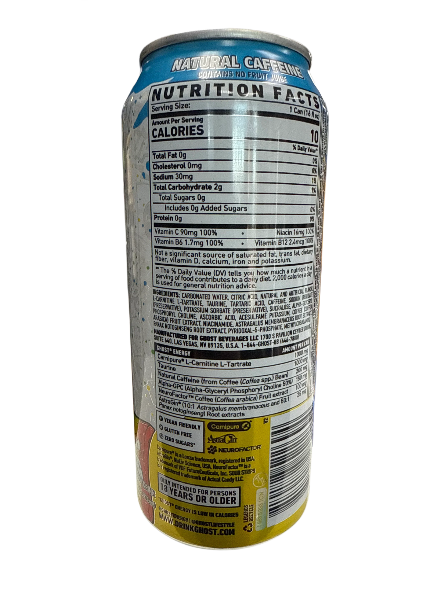 Ghost Energy Zero Sugar Sour Strips Flavour 473ML - U.S Edition