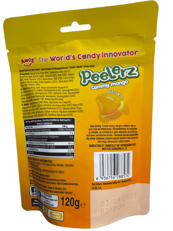 Peelerz Gummy Mango Peelable Candy 120G - German Edition