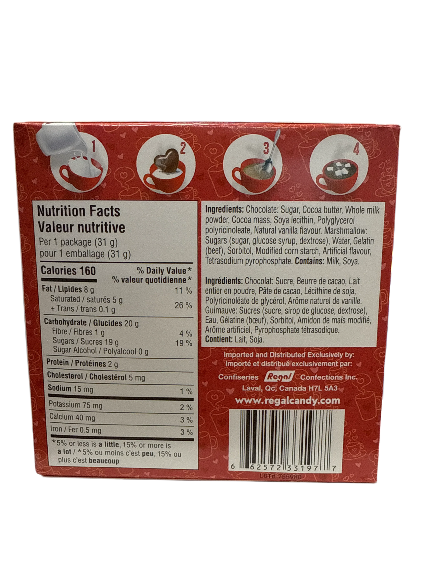 Valentines Day Hot Belgian Chocolate Bomb 31G - Canadian Edition