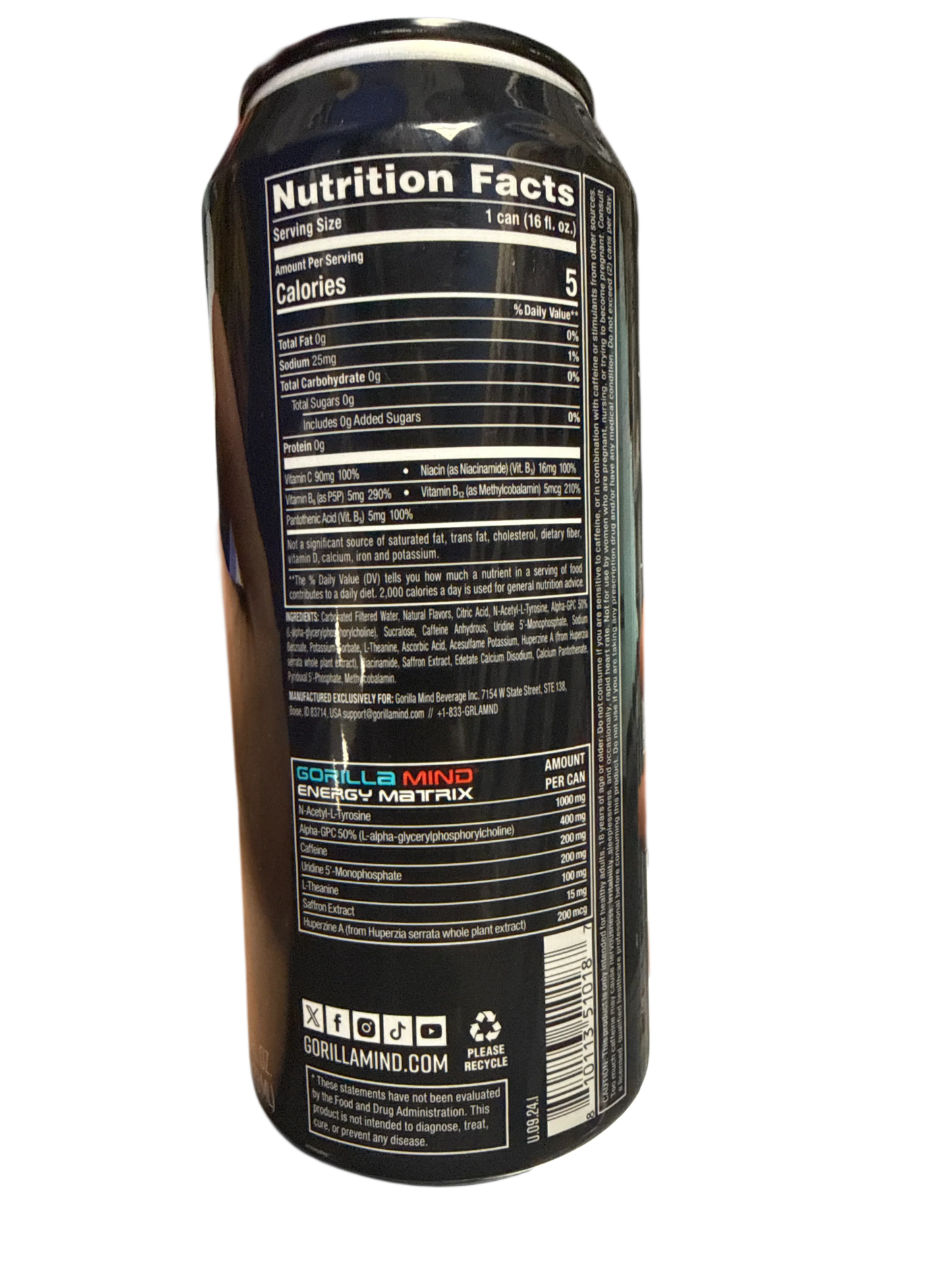Gorilla Mind Black Cherry Vanilla Energy Drink 473ML - International Edition