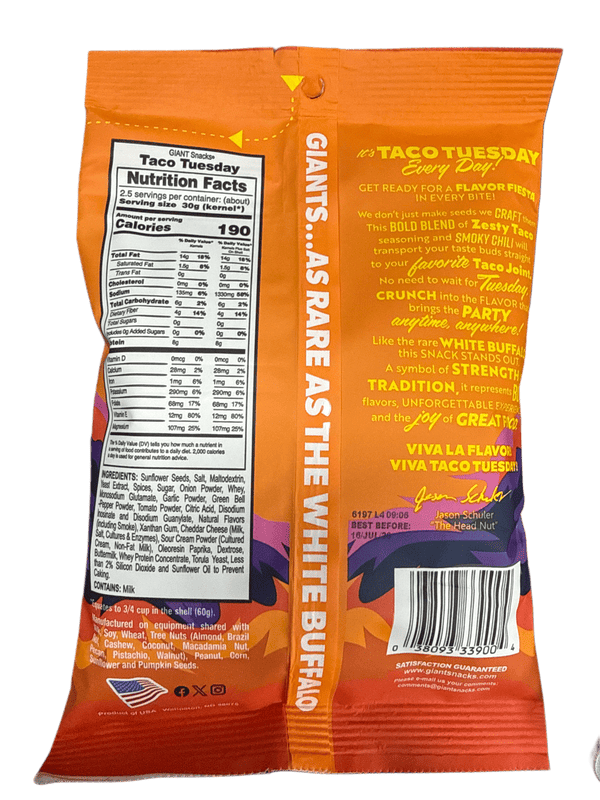 Giants Taco Tuesday Sunflower Seeds 142G - U.S Edition