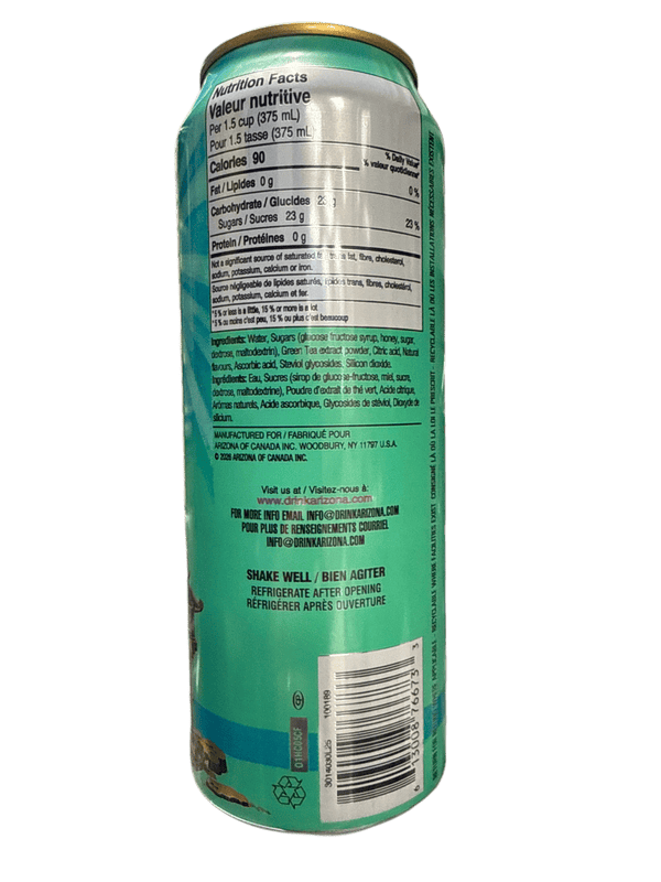 Arizona Green Tea With Ginseng 680ML - Canadian Edition