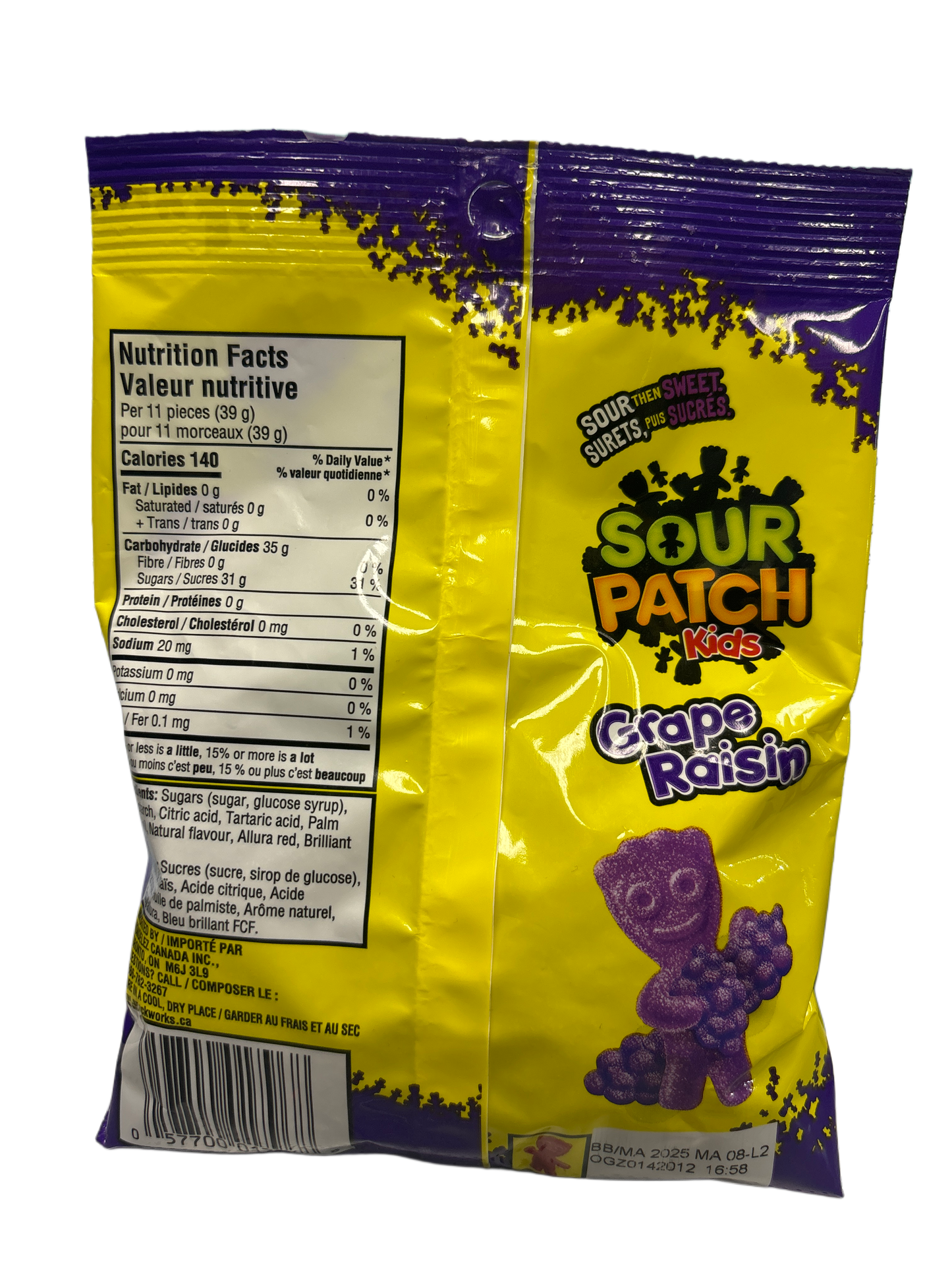 Sour Patch Kids Grape Candy Bag 154G - Canada Edition