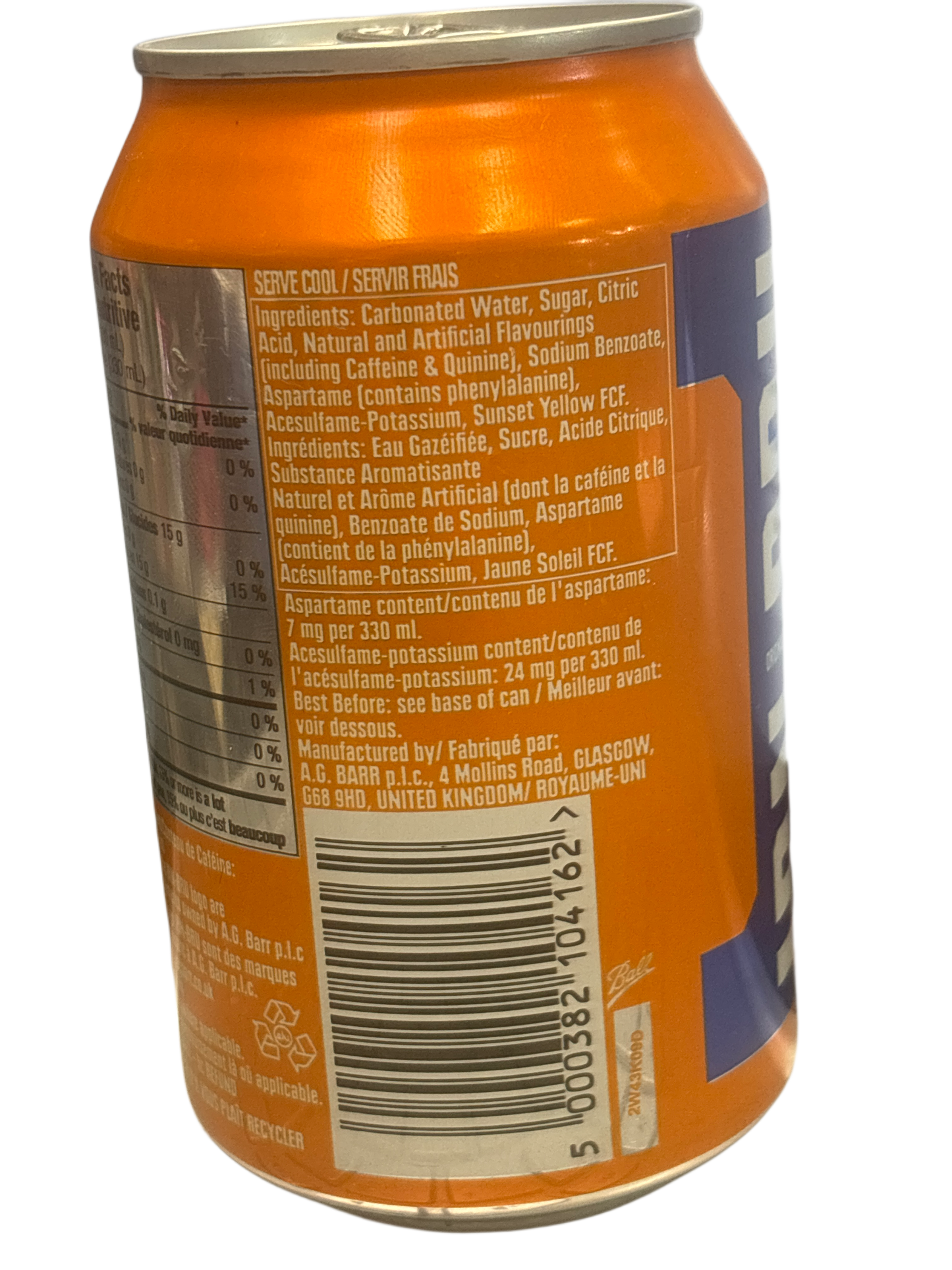 IRN BRU Original Soda Can 330ML - Canada Edition