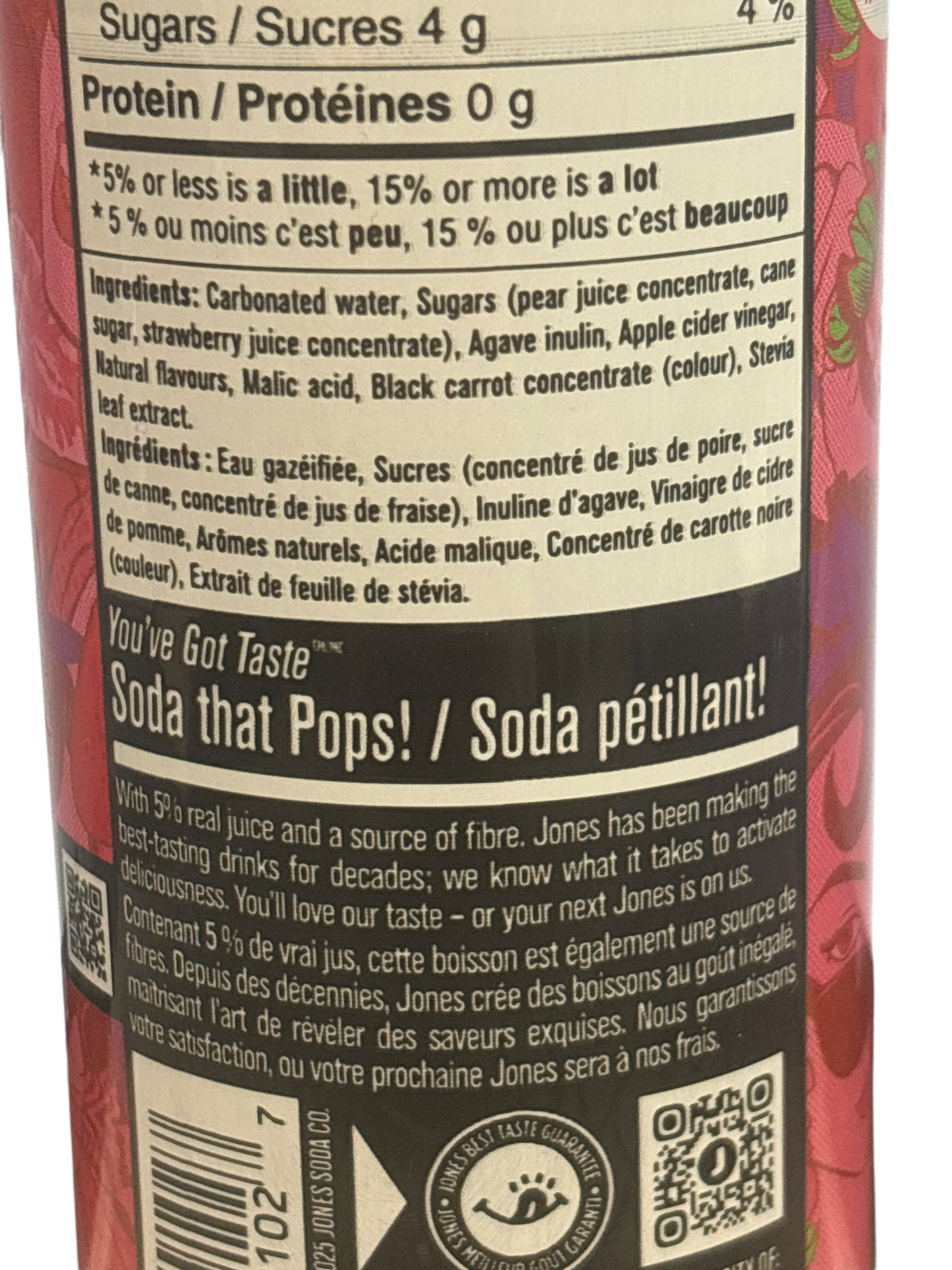 Pop Jones Strawberry Passionfruit Soda 355ML - Canada Edition