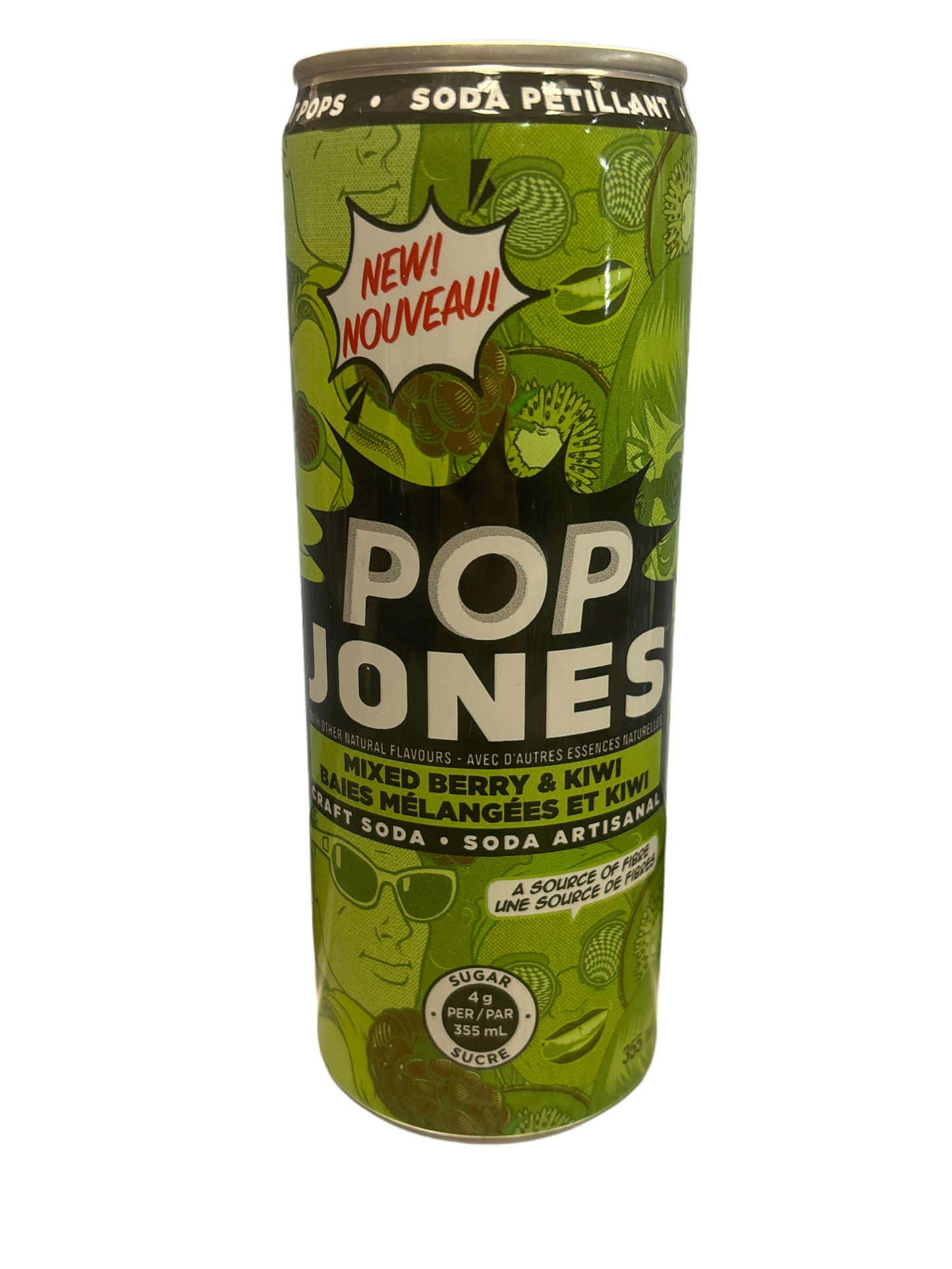 Pop Jones Mixed Berry & Kiwi Soda 355ML - Canada Edition