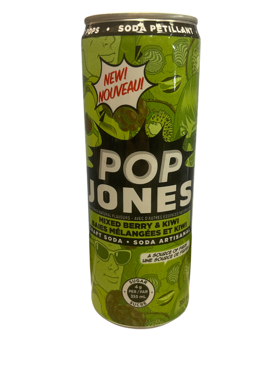 Pop Jones Mixed Berry & Kiwi Soda 355ML - Canada Edition