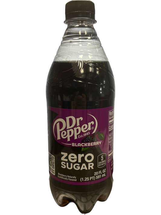 Dr. Pepper Blackberry Zero Sugar Bottle 591ML - U.S Edition