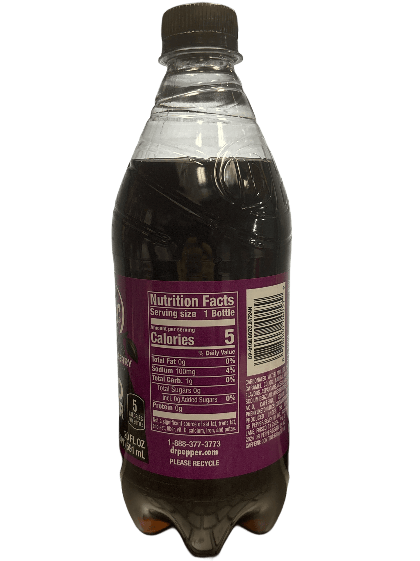 Dr. Pepper Blackberry Zero Sugar Bottle 591ML - U.S Edition