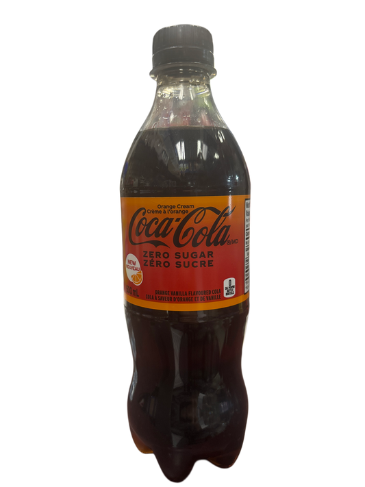 Coca Cola Zero Orange Cream Soda Bottle 500 ML - Canada Edition