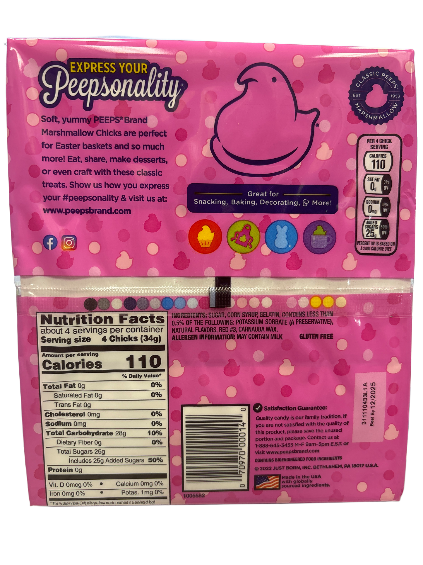 Peeps Marshmallow Pink Easter Pack 15 Chicks