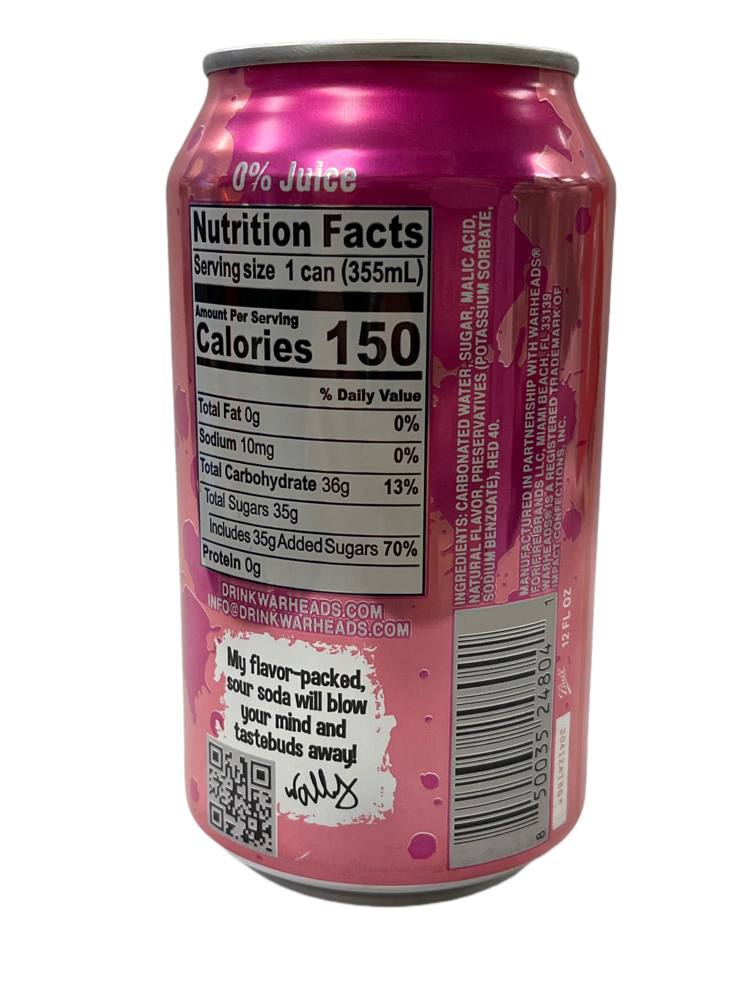 Warheads Sour Watermelon Soda - 355mL