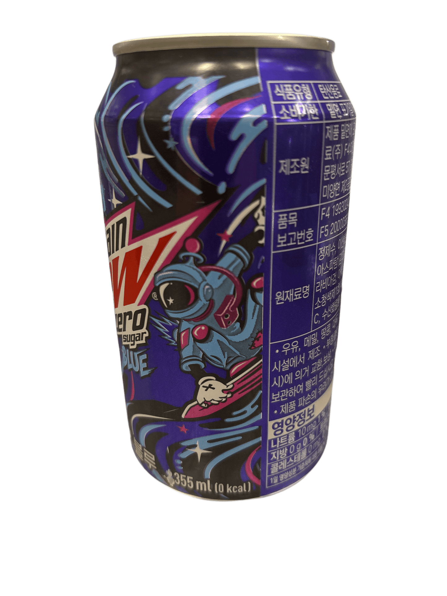 Mountain Dew Zero Sugar Blue 355ML - Korean Limited Edition