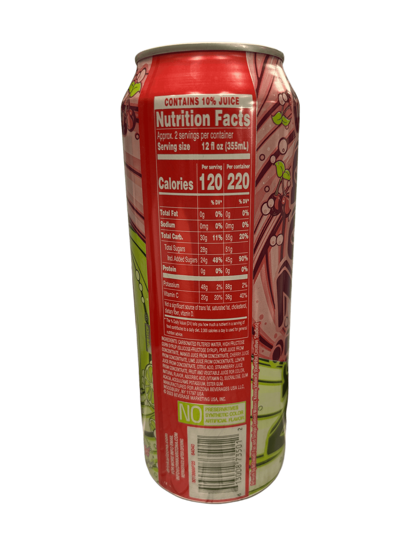 Arizona Sparkling Cherry Lime Rickey 650ML