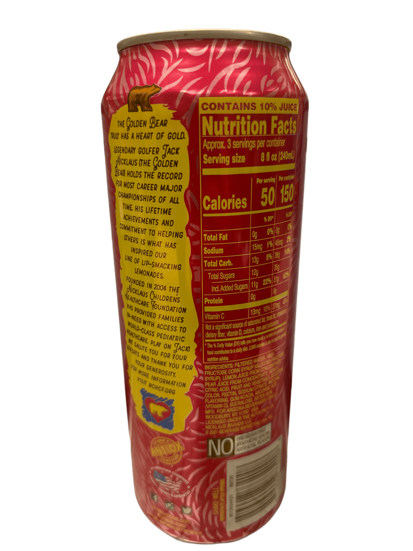 Arizona Golden Bear Lite Lemonade 680ML