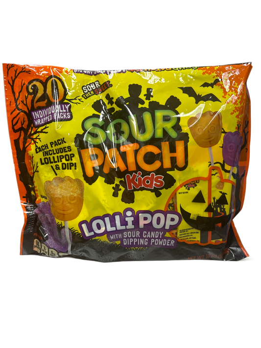 Sour Patch Kids Halloween Lollipop with Sour Candy Dipping 10.58OZ