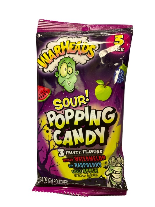 Warheads Sour Popping Candy 3 Fruity Flavors - 21G