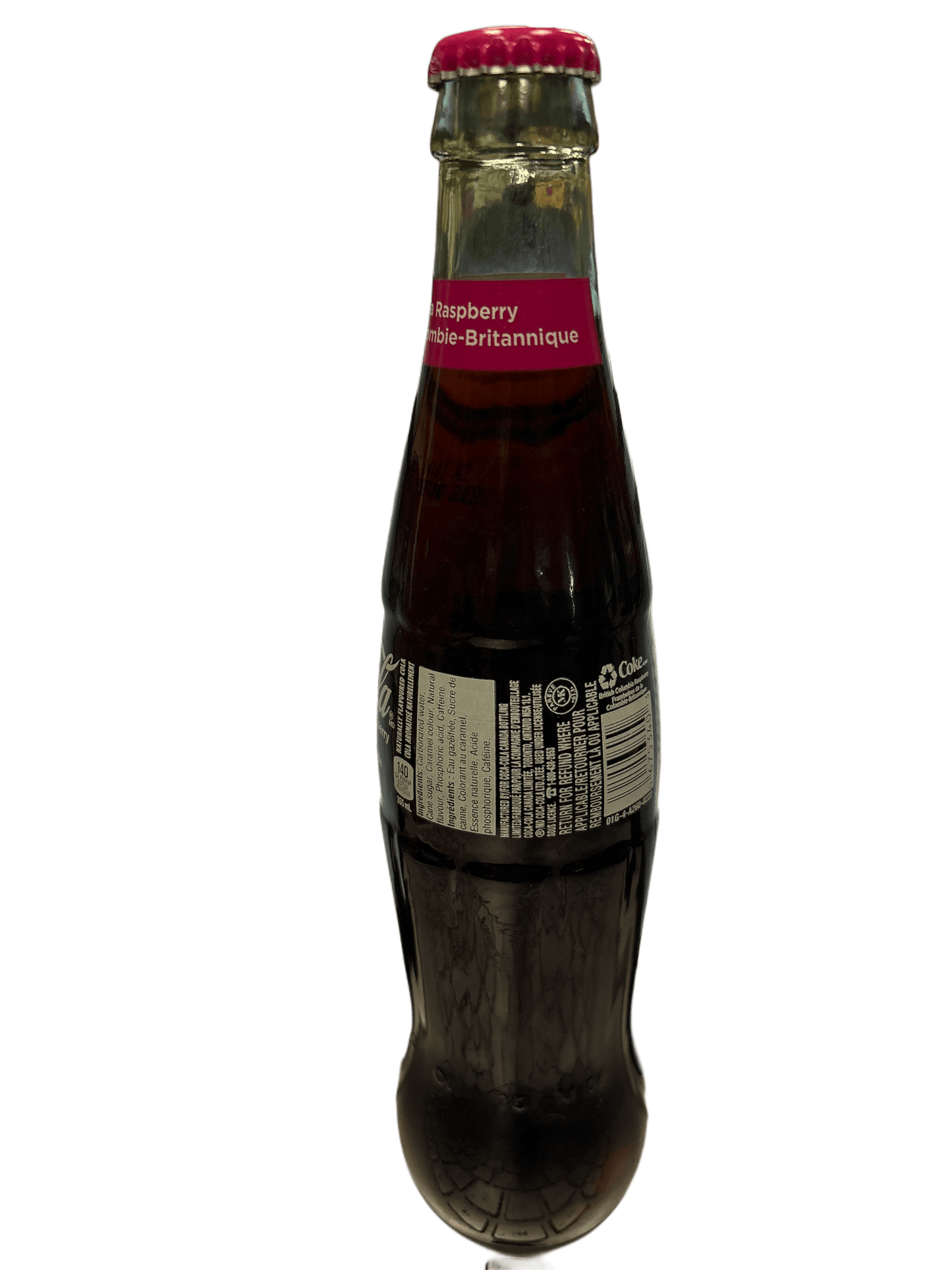 Coca Cola British Columbia Raspberry Glass Bottle 355ML