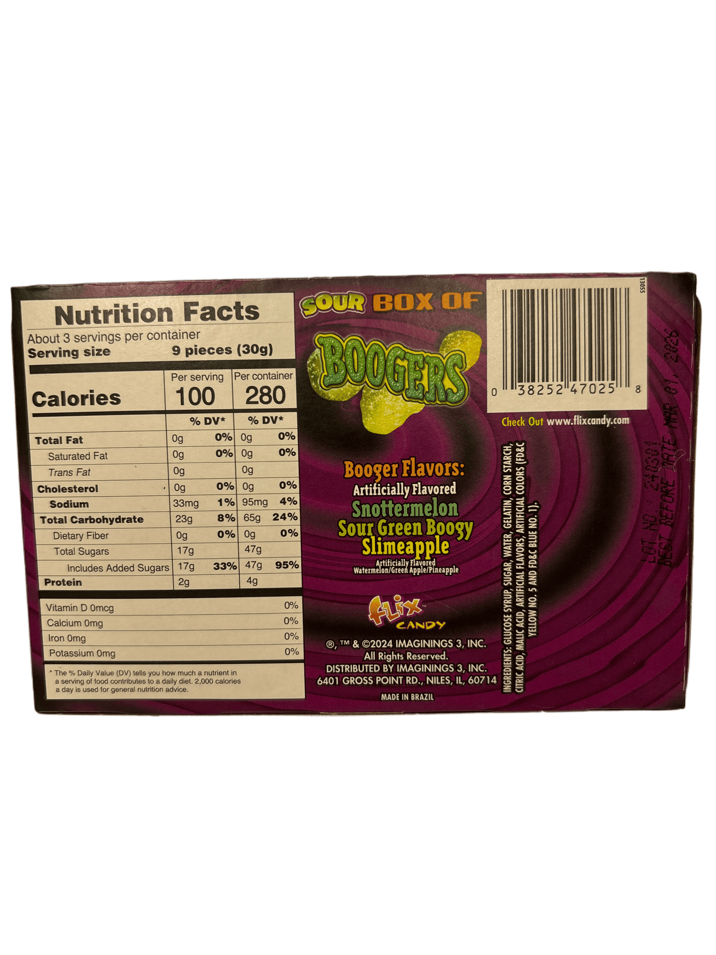 Sour Boogers Gummy Theatre Box 3OZ