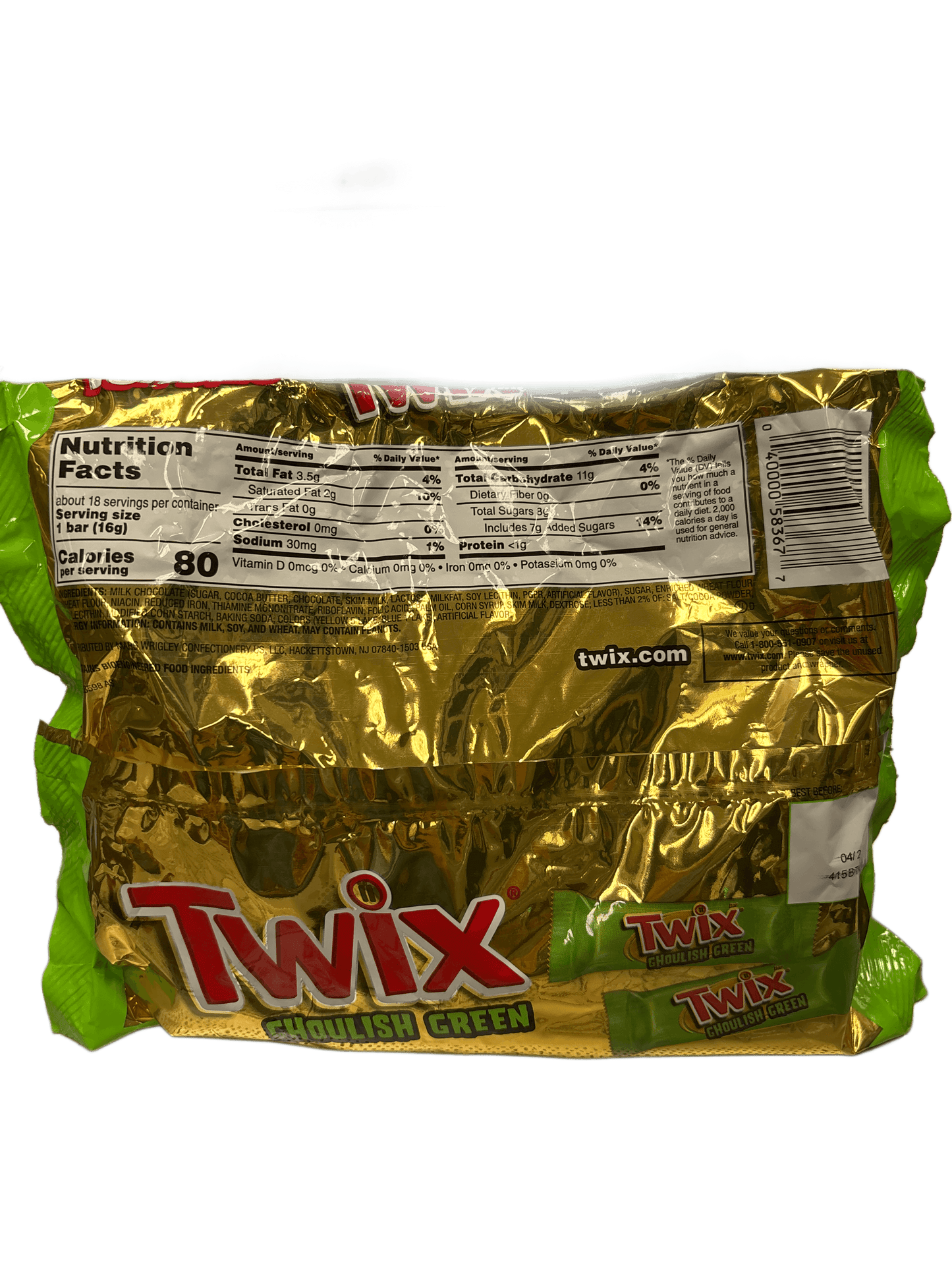 Twix Halloween Ghoulish Green Chocolate Fun Size 9.79OZ