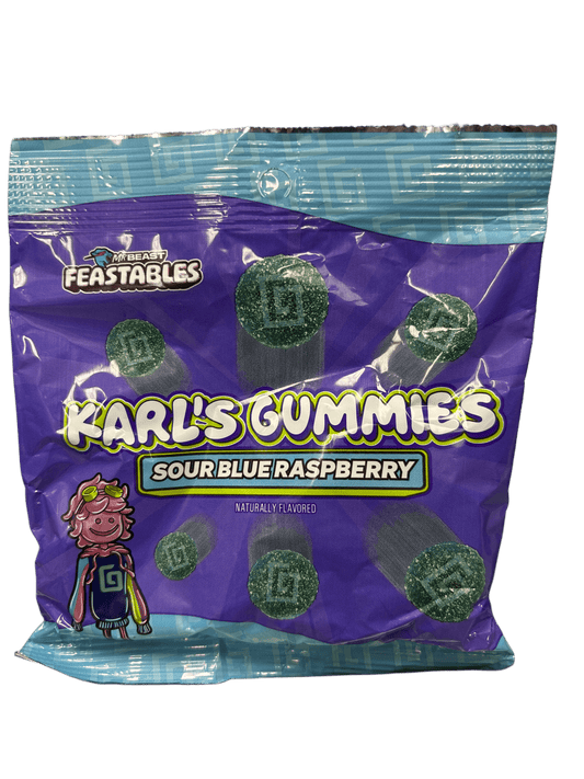 Mr. Beast Feastables Karl's Gummies Sour Blue Raspberry 2024 Edition - 3.5OZ