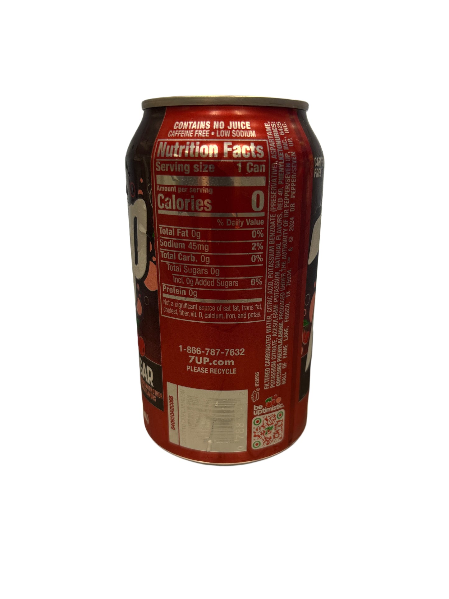 7UP Zero Sugar Cherry Soda Can - 355ML