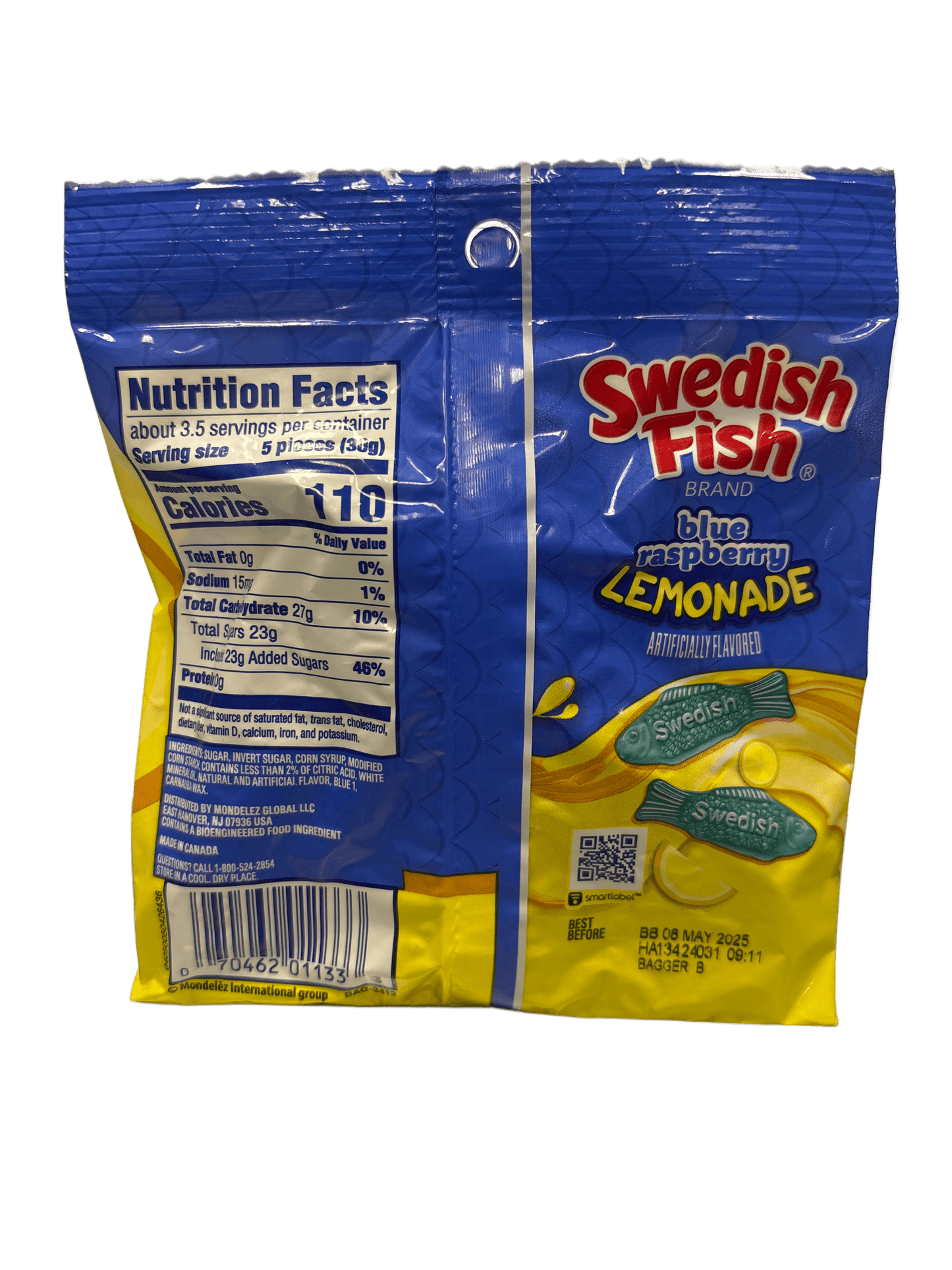 Swedish Fish Blue Raspberry Lemonade Candy Bag 102G