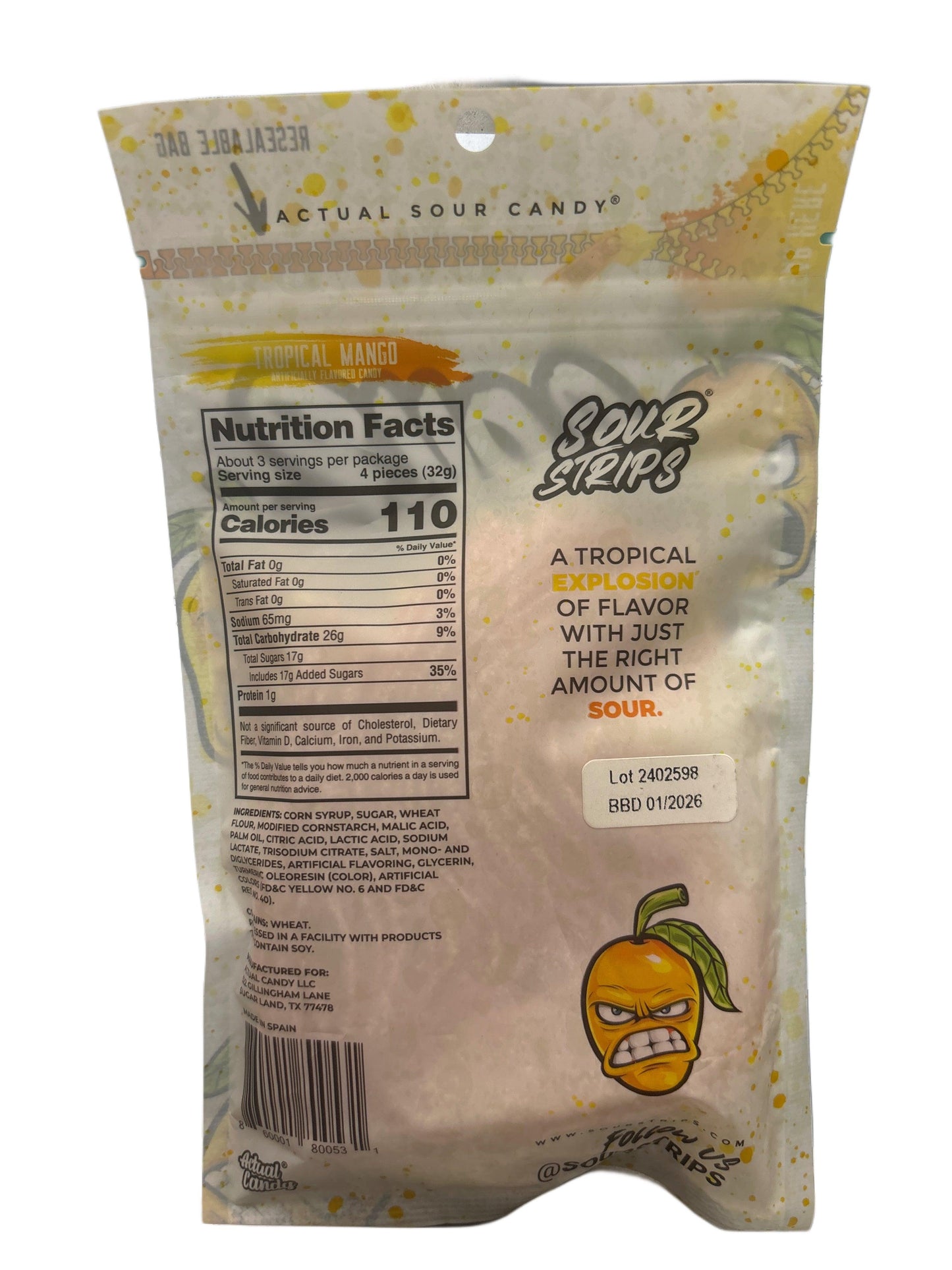 Sour Strips Tropical Mango 96G