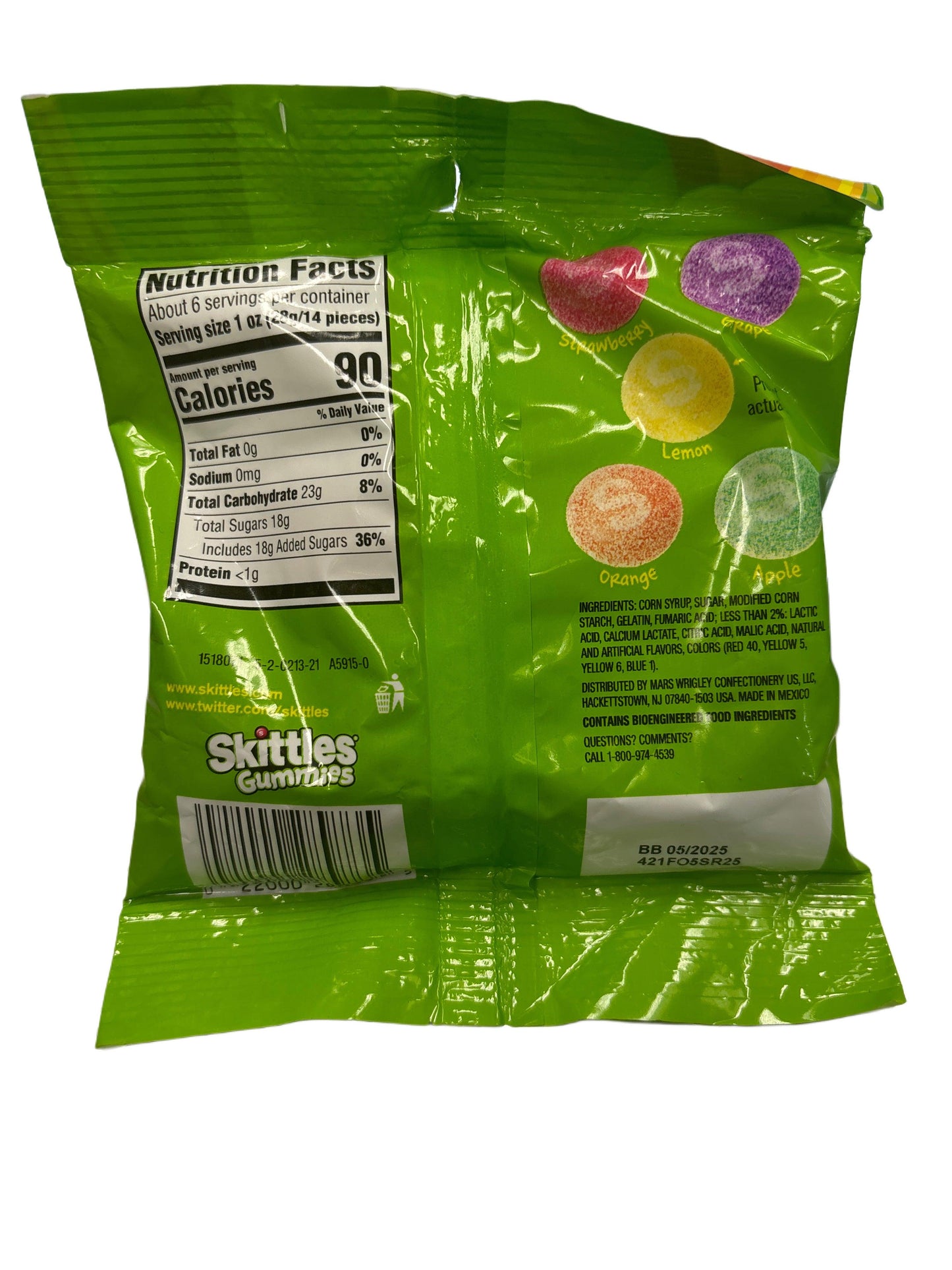 Sour Skittles Gummies Candy Bag 5.80OZ