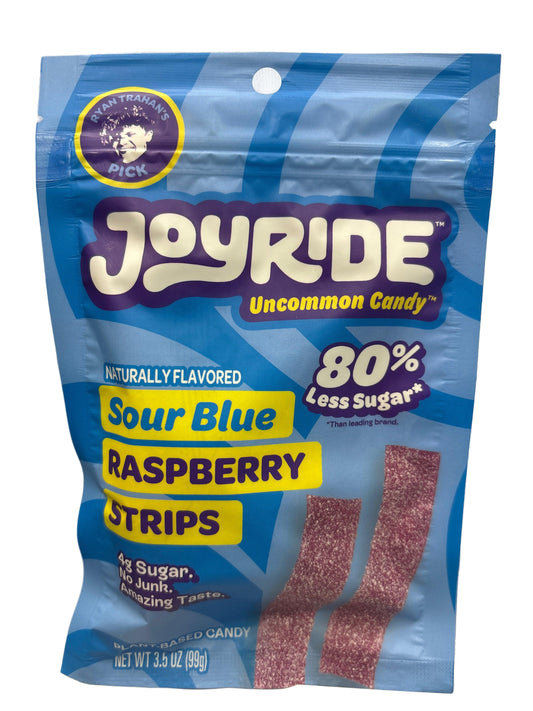 JOYRIDE UNCOMMON CANDY Sour Blue Raspberry Strips 3.5OZ