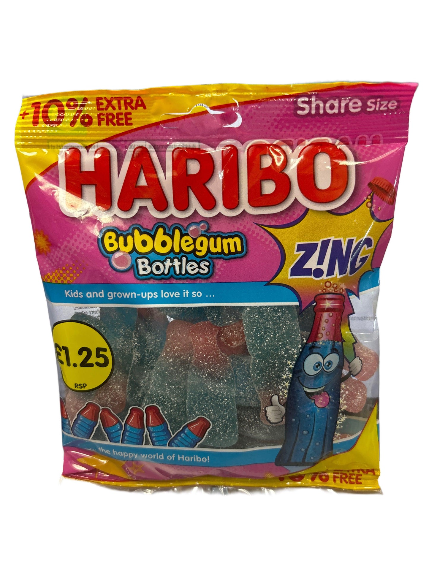 Haribo Bubblegum Bottles Zing Candy Bag 176G