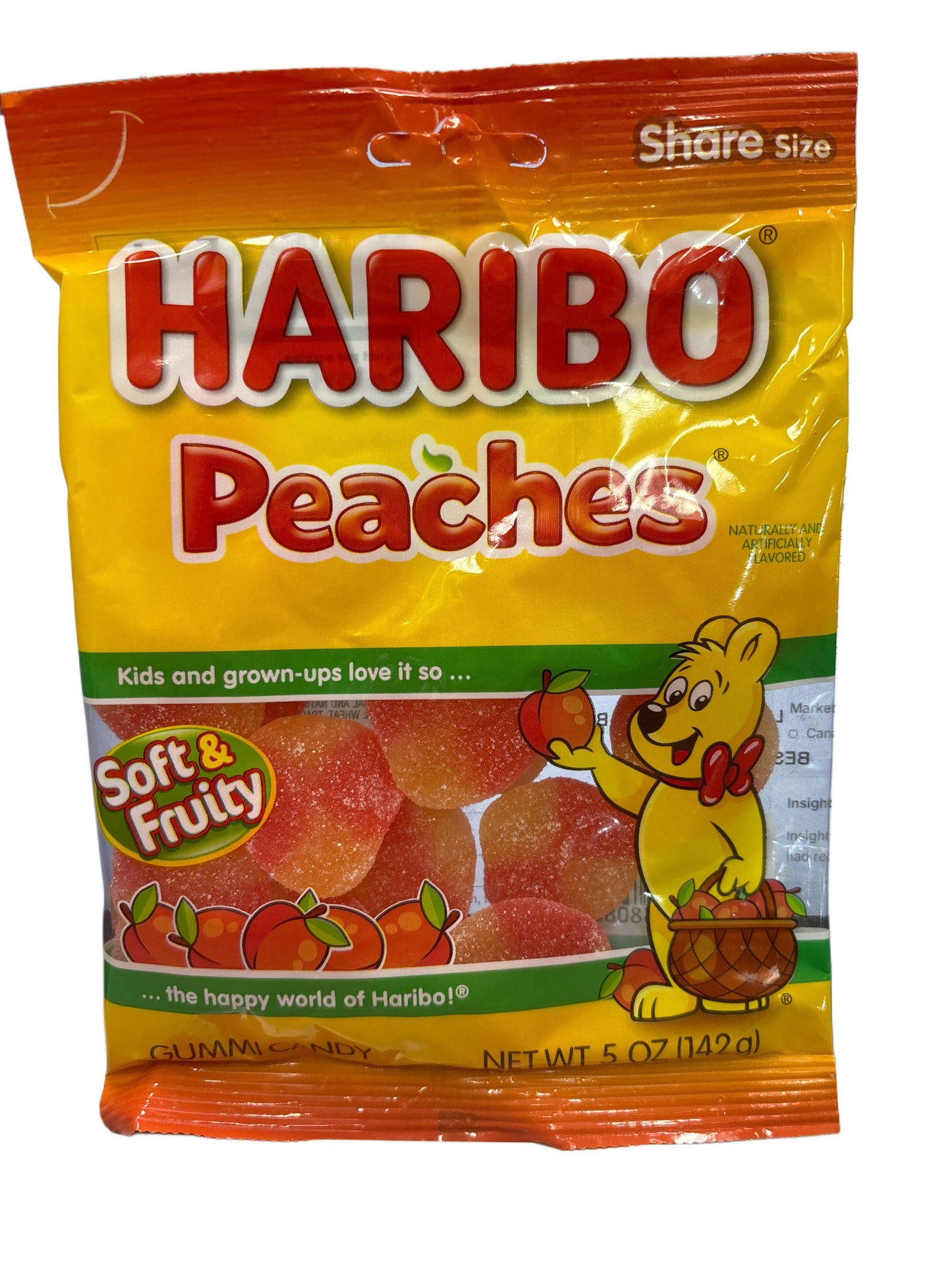 Haribo Peaches Soft & Fruity Candy Bag 5OZ