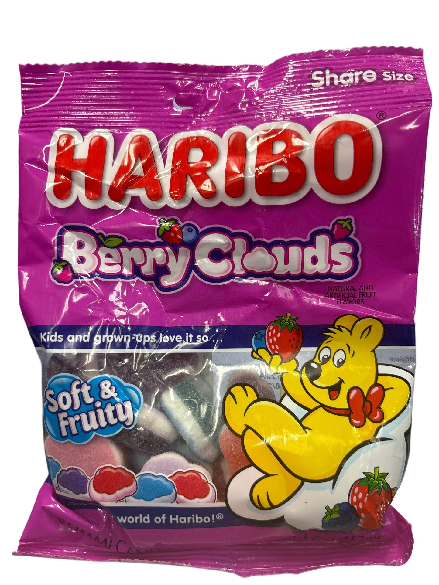 Haribo Berry Clouds Soft & Fruity Candy Bag 4.1OZ