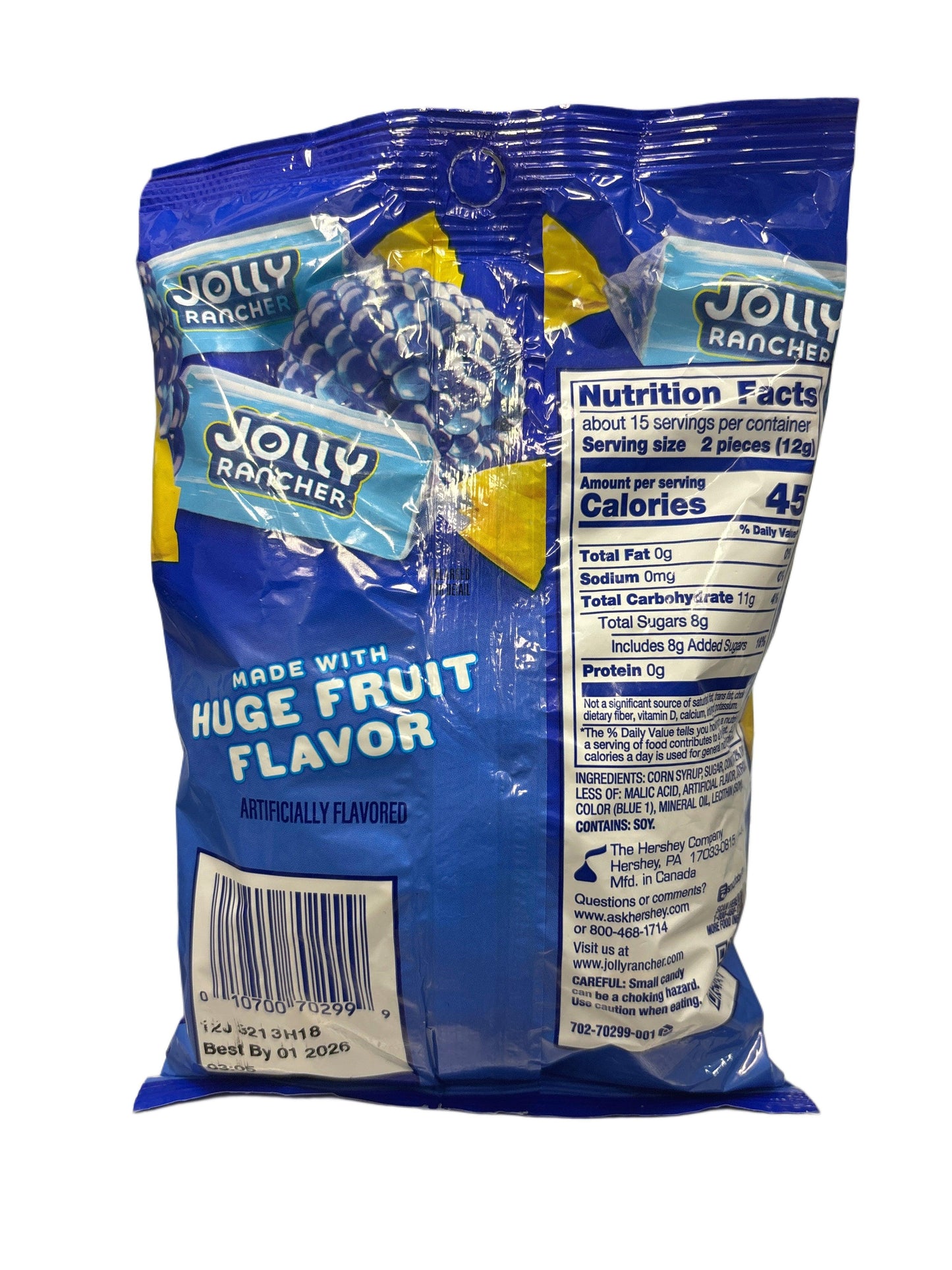 Jolly Rancher Hard Candy All Blue Raspberry Candy Bag 184G