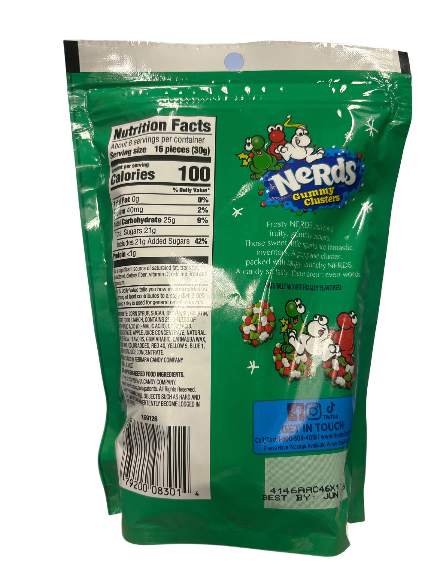 Nerds Holiday Frosty Gummy Cluster Candy Bag 8OZ