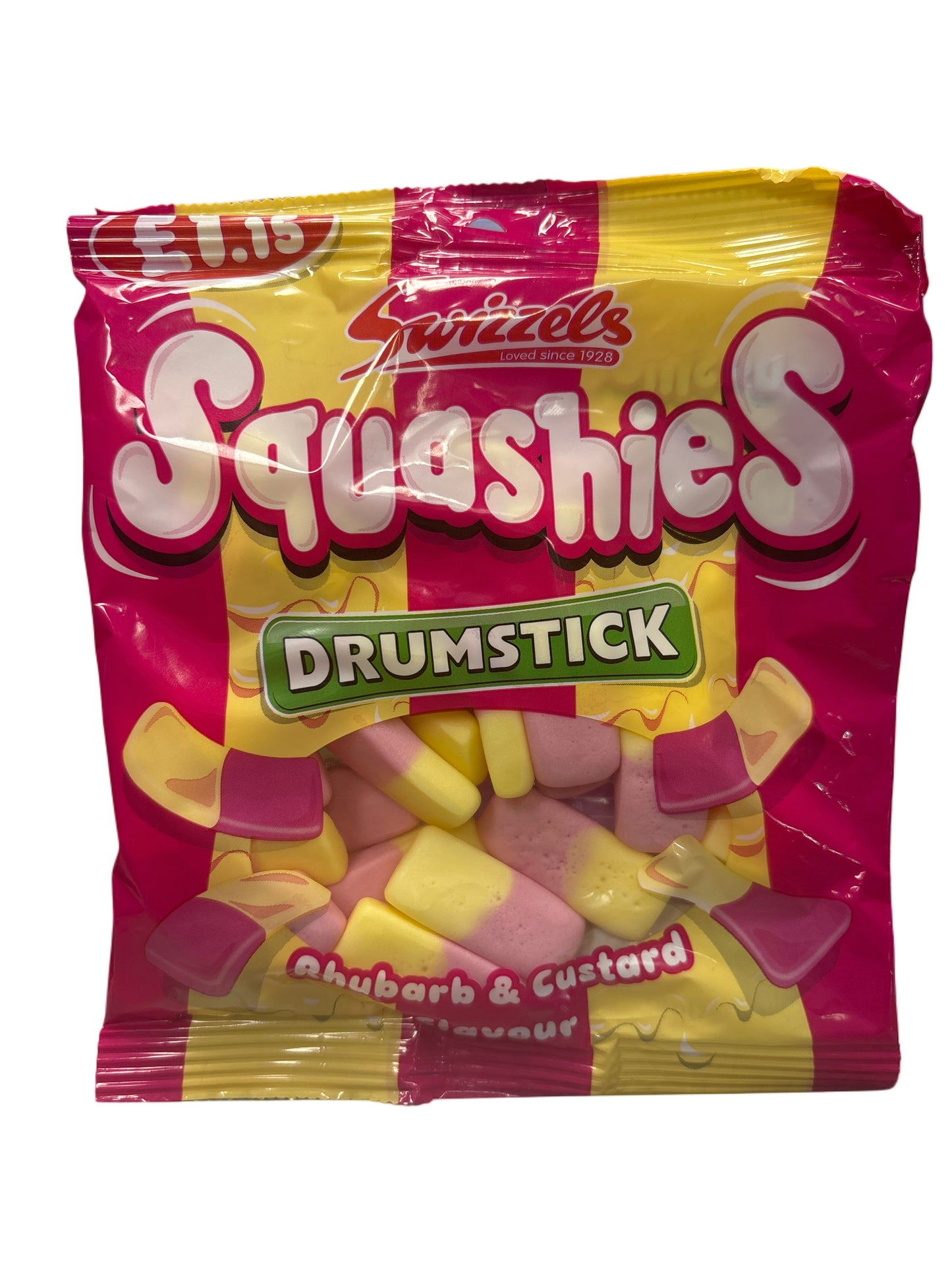 Squashies Drumstick Rhubarb & Custard Candy Bag 120G