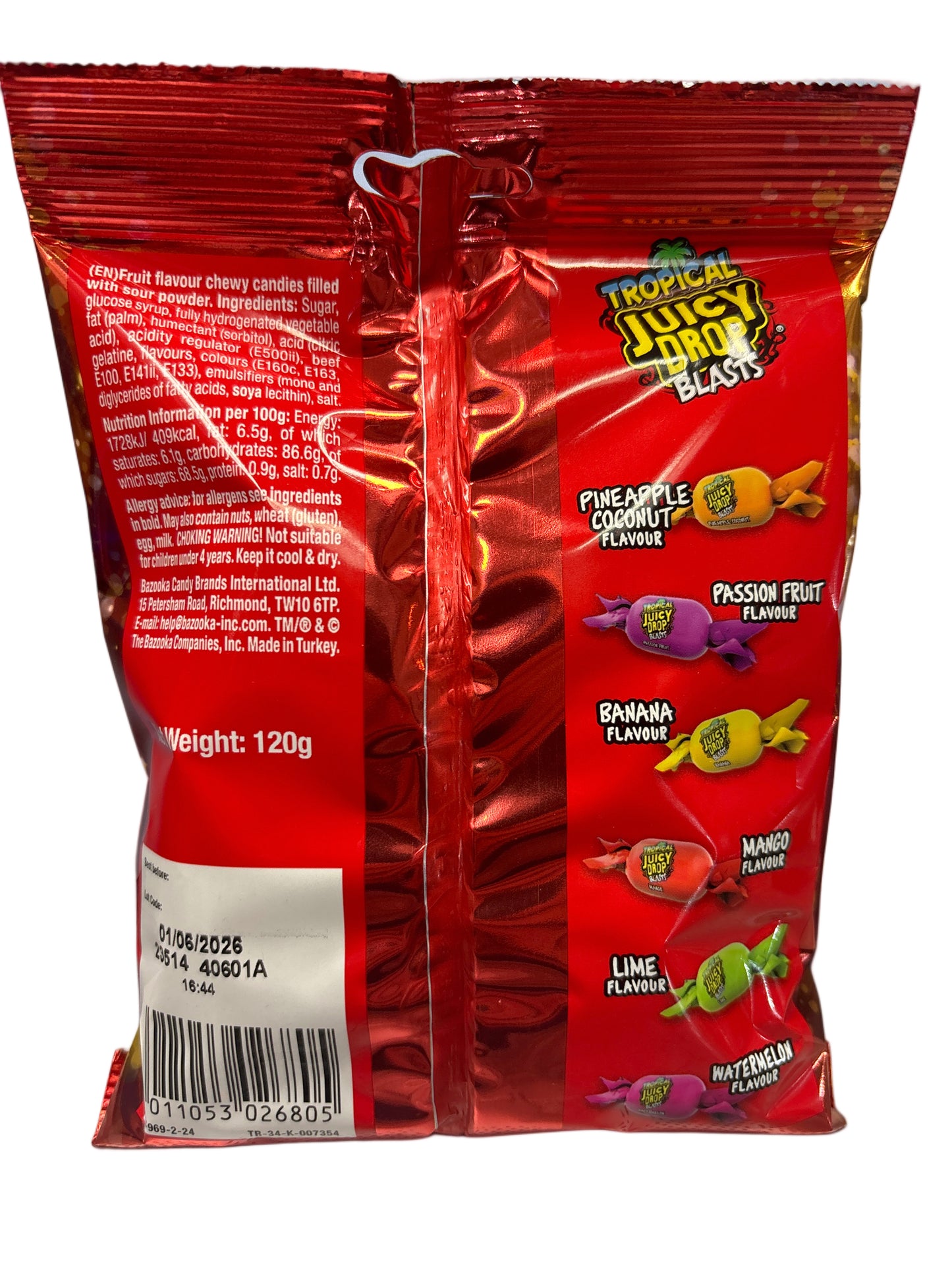 Juicy Drop Blasts Tropical Chews 120G - U.K Edition