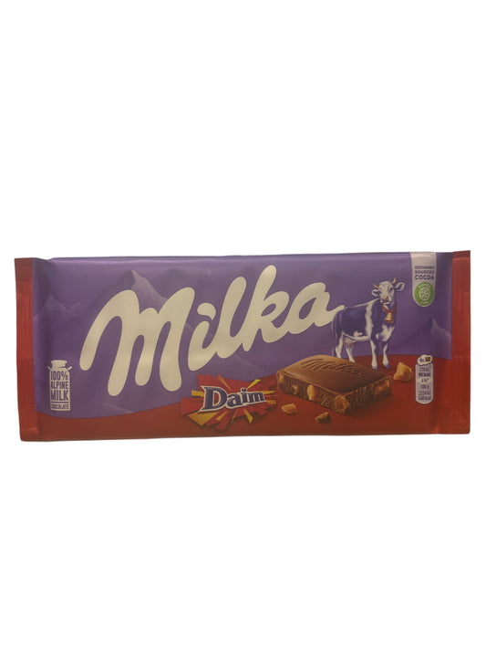 Milka Daim Chocolate Bar 100G - U.K Edition