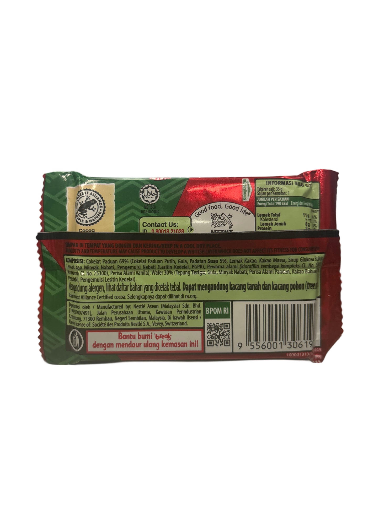 Kit Kat Pandan Chocolate Bar 35G - Malaysia Edition