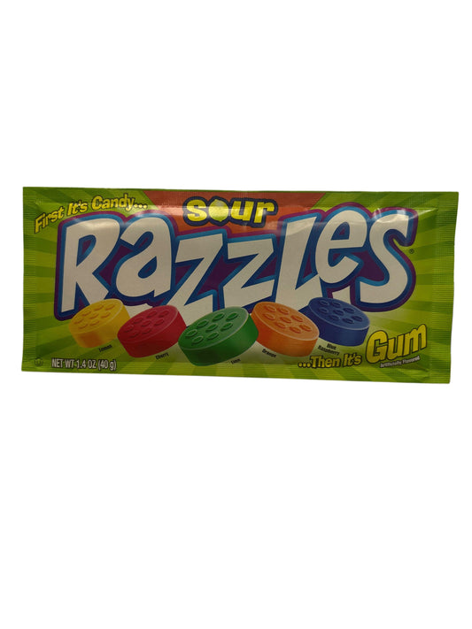 Razzles Sour Candy Gum 1.4OZ