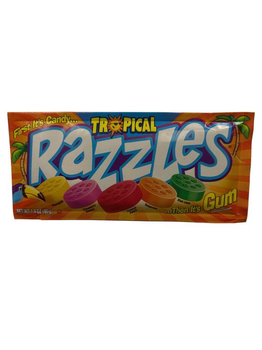 Razzles Tropical Candy Gum 1.4OZ