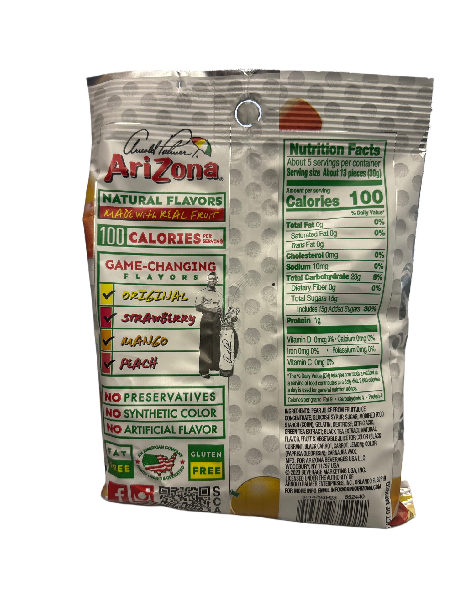 Arizona Half & Half Fruit Snacks Mixed Flavors Candy Bag 5OZ