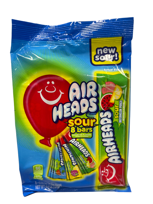 Airheads Sour 8 Bars Candy Bag 4.4 OZ